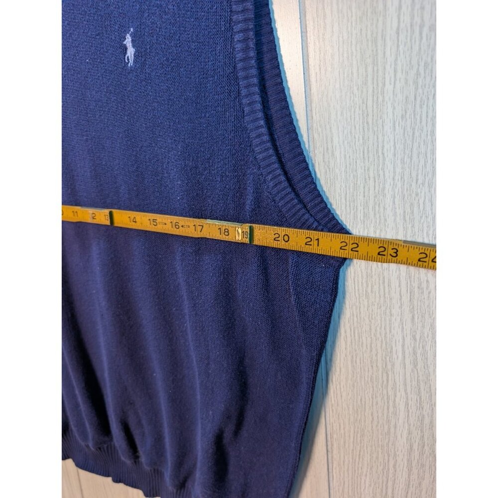 Polo Golf By Ralph Lauren Large Blue Sleeveless V-Neck Pullover Sweater Vest - Picture 5 of 6